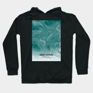 Mount Everest Topographic Map white Hoodie